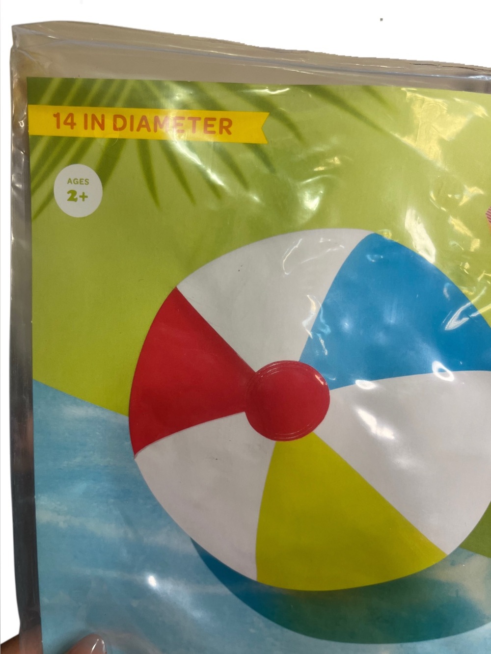 Sun Squad Inflatable Beach Ball - Multi Color 14” diameter - Picture 3 of 3